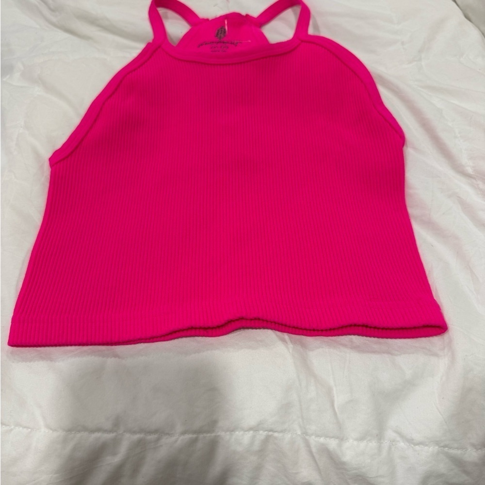 FREE PEOPLE MOVEMENT Happiness Runs Crop Tank IN IN HOT PINK - Picture 11 of 14